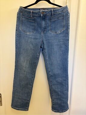 FDJ Women's Medium Blue Cropped Straight-Leg Jeans